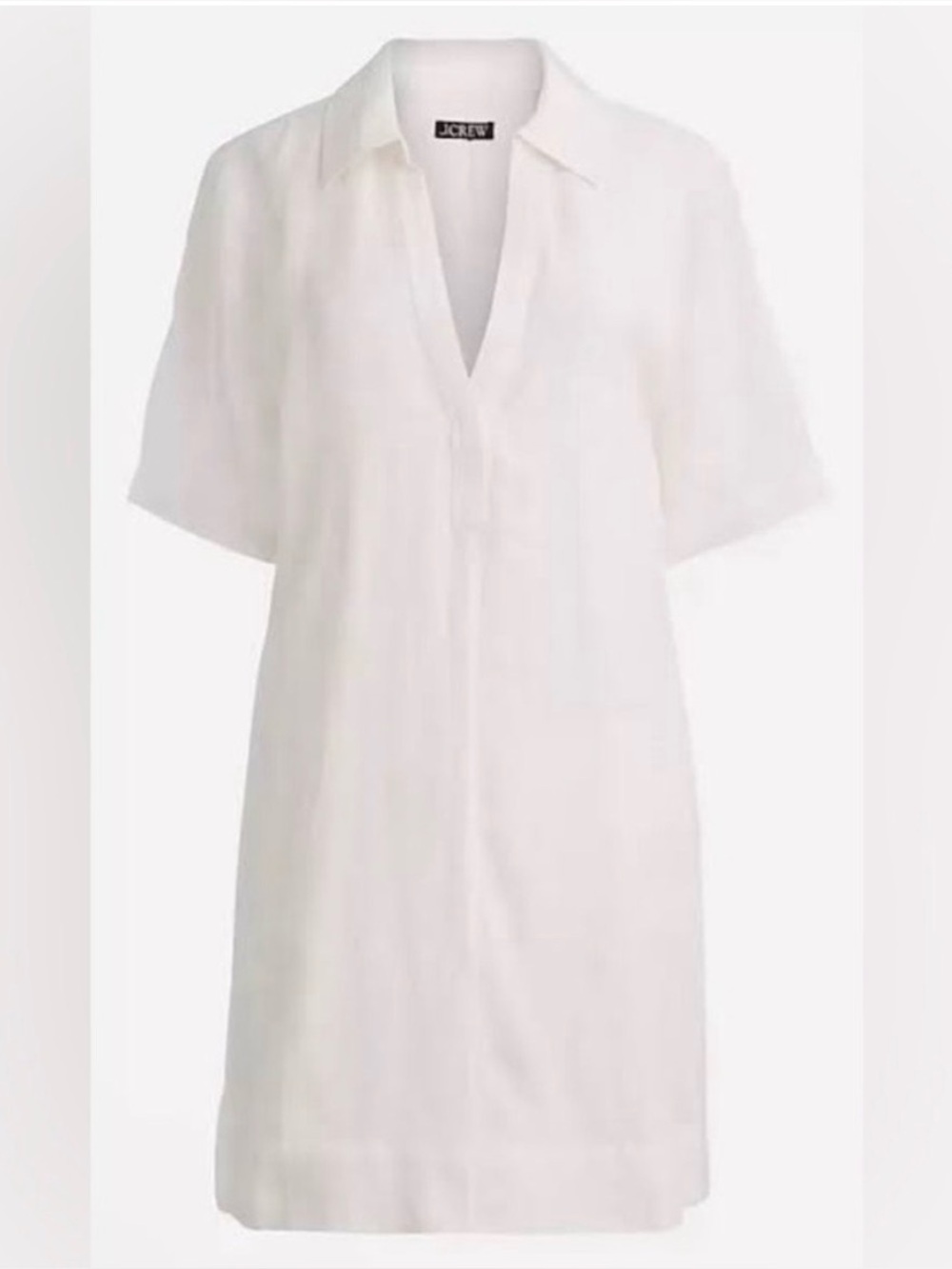 J. Crew White‎ Bungalow Popover 100% Linen Dress Quiet Luxury Size Medium